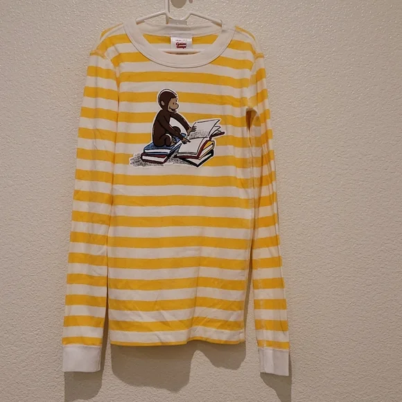 NWT Hanna Andersson Curious George Story Time Long John Pajama Set. - Picture 3 of 11